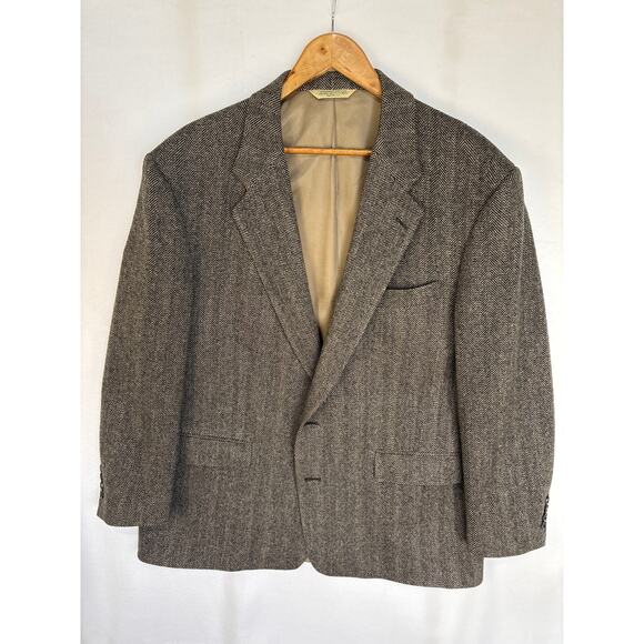 VTG Evan Picone Wool Tweed Sport Jacket Blazer Made in USA Men's Size  44R - Picture 1 of 13